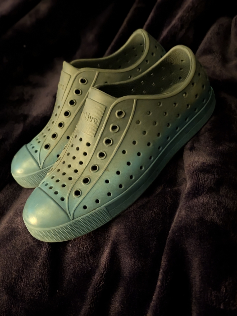 Native Kids Slip-On Perforated Shoes - Teal